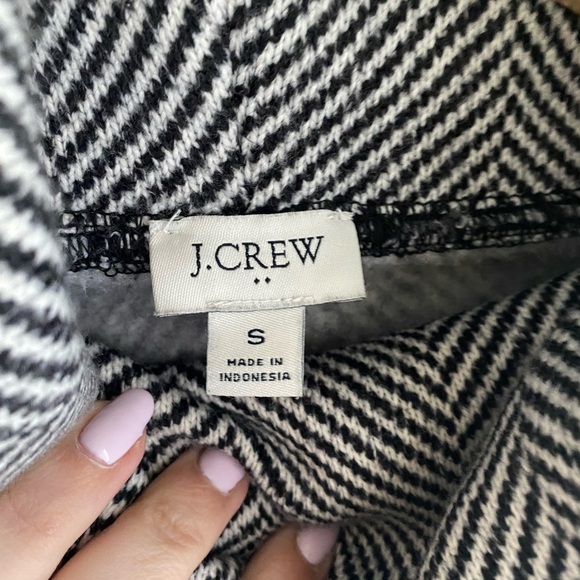 J Crew Turtleneck Sweater Black White Herringbone Stripe Sz Small Women’s EUC - Picture 5 of 8